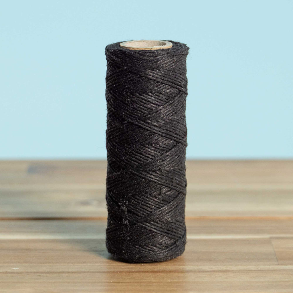 6-strand unwaxed hemp twine black