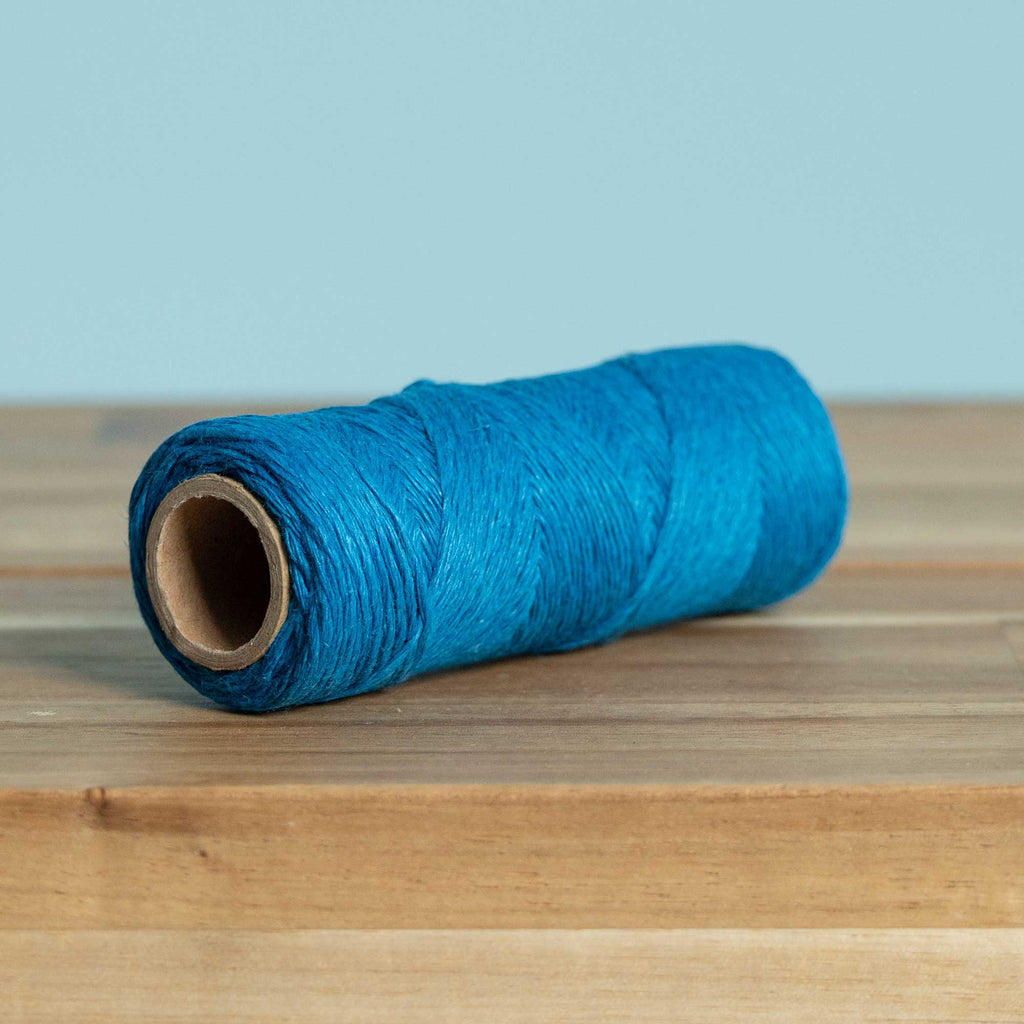 6-strand unwaxed hemp twine blue