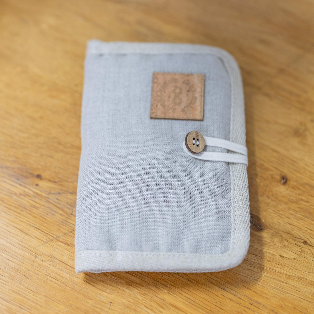 100% organic linen passport folio