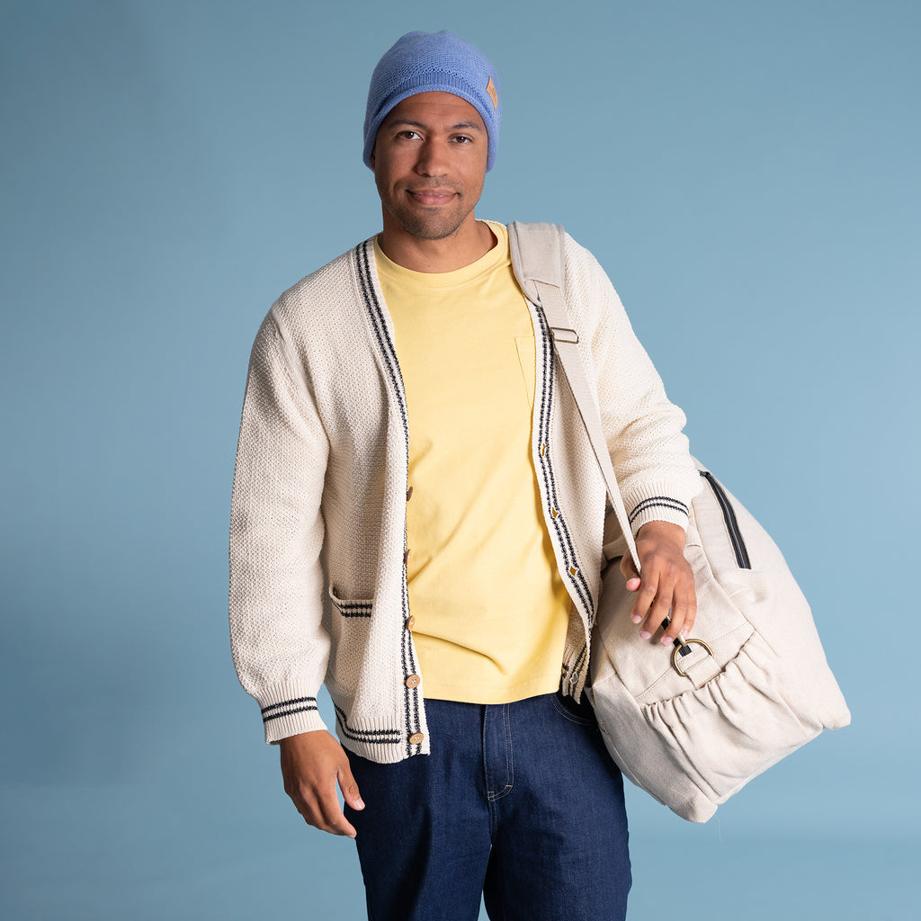 MUNICH 100% Organic Linen Sports Duffel Bag (11.4”High x 18.9”Wide x 7.08”Deep) (18oz, YKK Zippers) (99.5% Biodegradable)
