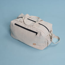 Load image into Gallery viewer, MUNICH 100% Organic Linen Sports Duffel Bag (11.4”High x 18.9”Wide x 7.08”Deep) (18oz, YKK Zippers) (99.5% Biodegradable)