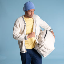 Load image into Gallery viewer, MUNICH 100% Organic Linen Sports Duffel Bag (11.4”High x 18.9”Wide x 7.08”Deep) (18oz, YKK Zippers) (99.5% Biodegradable)