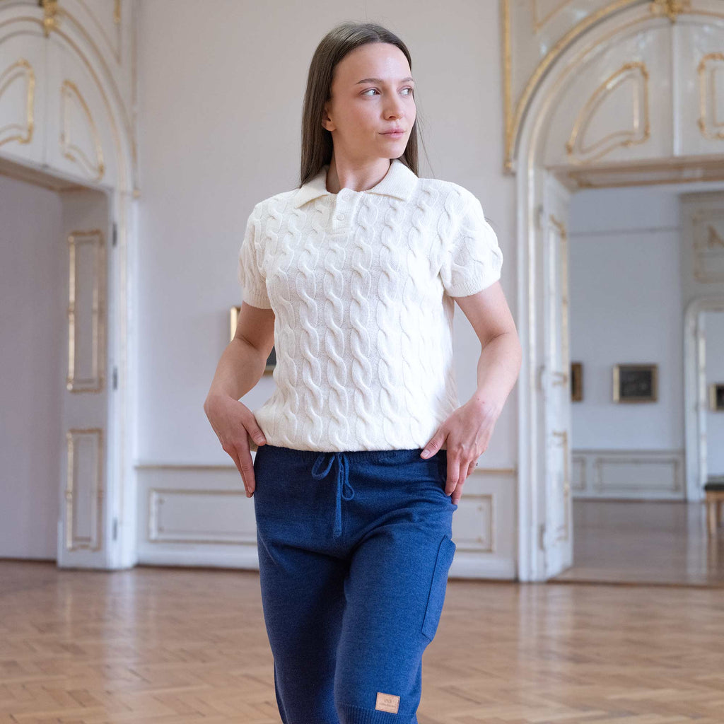 plastic-free 100% organic merino polo shirt