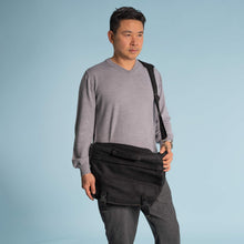 Load image into Gallery viewer, Organic Hemp Courier Bag Black