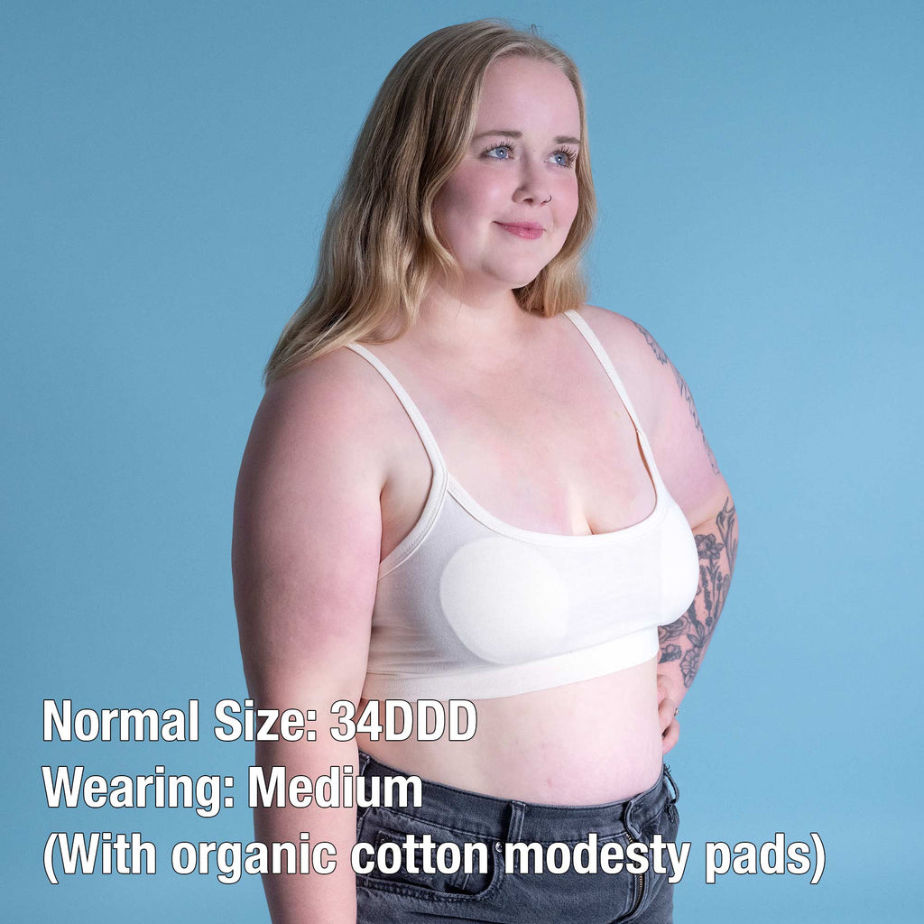 organic cotton bra with no elastic, no polyester, no plastic, no latex
