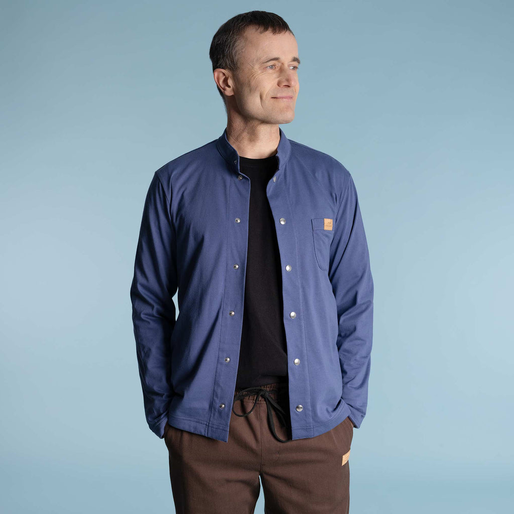 organic cotton knit overshirt