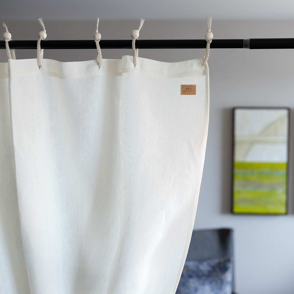Montebello 24" x 72" 100% Organic Hemp Curtain with rings (Mini Stall Shower or Draperies)