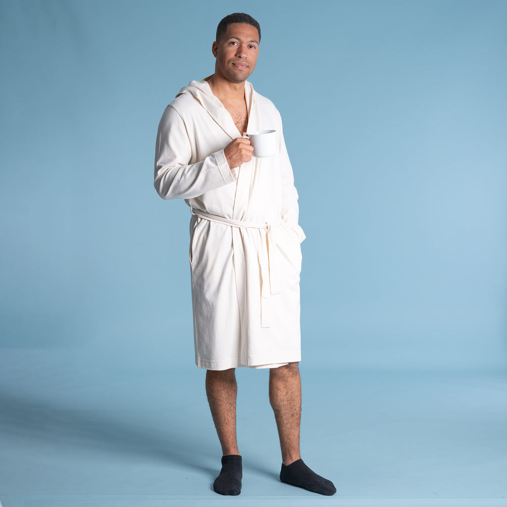 100% organic cotton hooded bathrobe