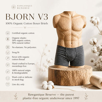plastic-free organic cotton underwear for men