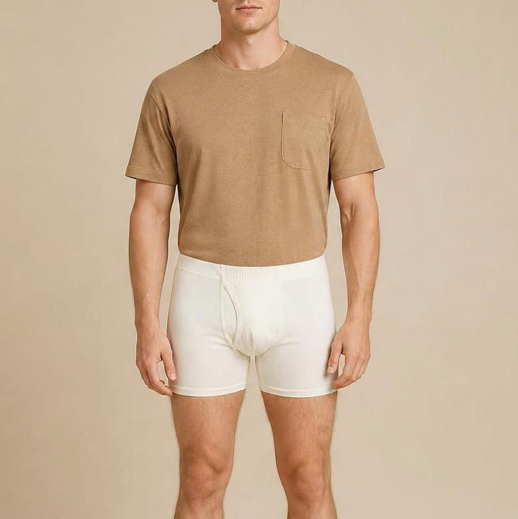 100% certified organic cotton sports boxer briefs polyester-free plastic-free
