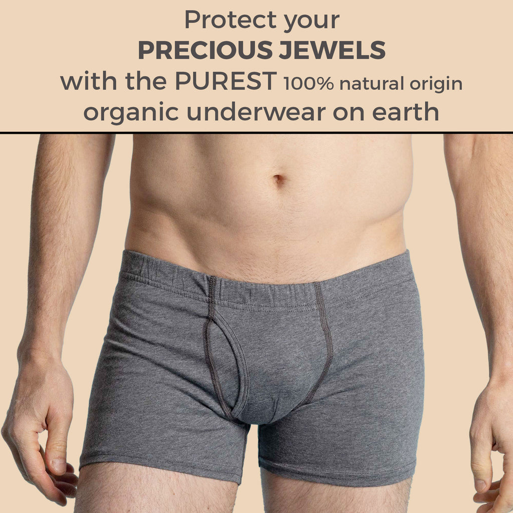 plastic-free organic cotton boxer briefs for men