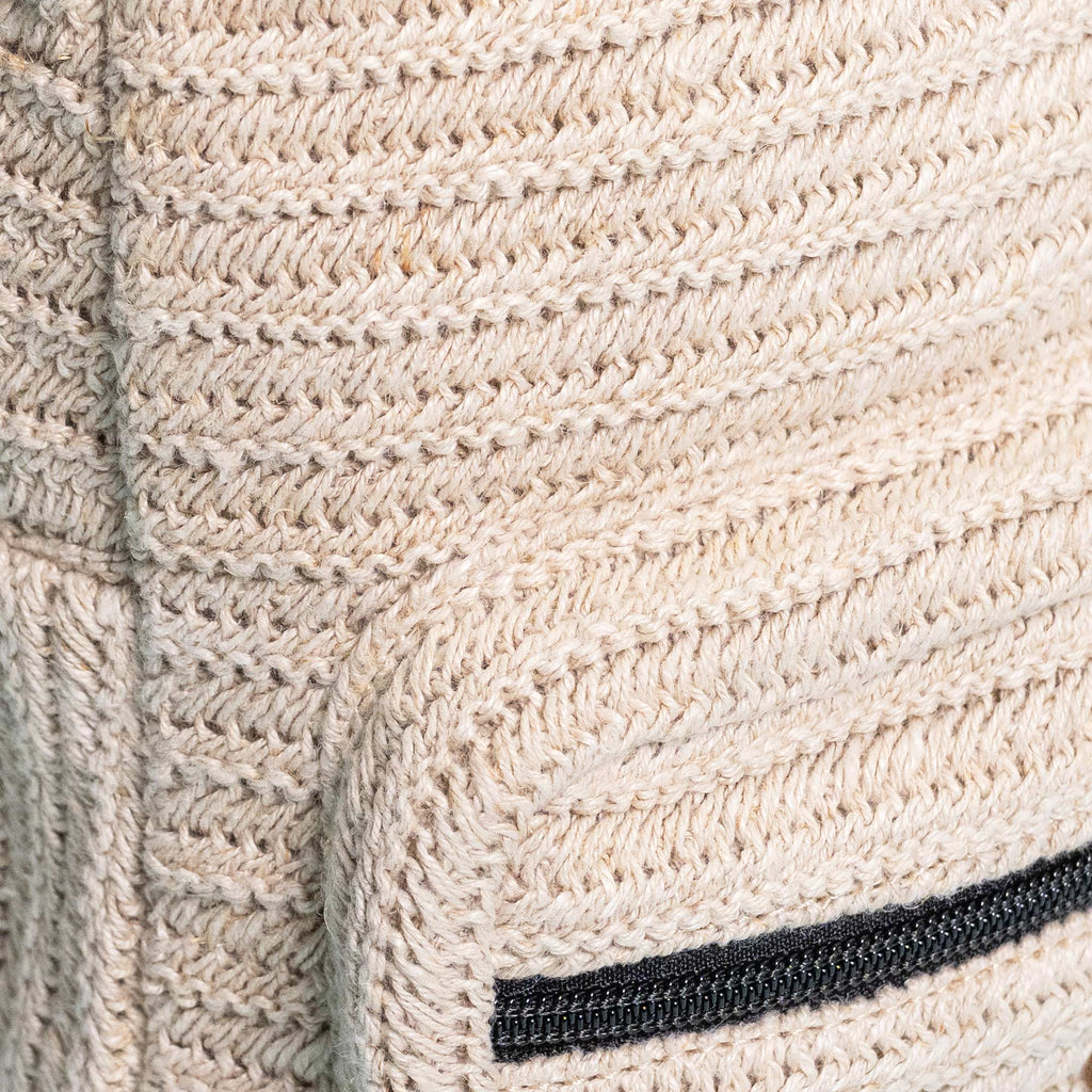 organic linen knit backpack