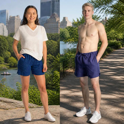 plastic-free 100% organic linen shorts with two side pockets