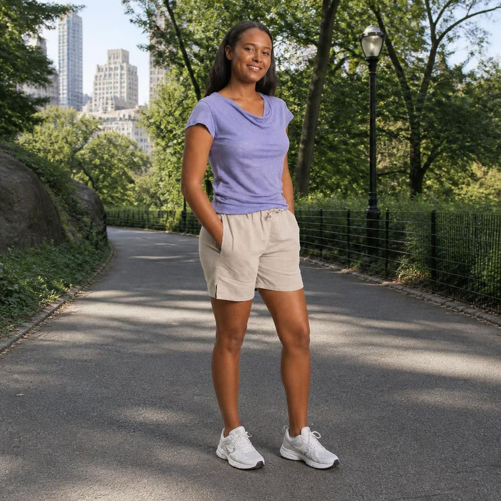 100% natural origin organic linen shorts