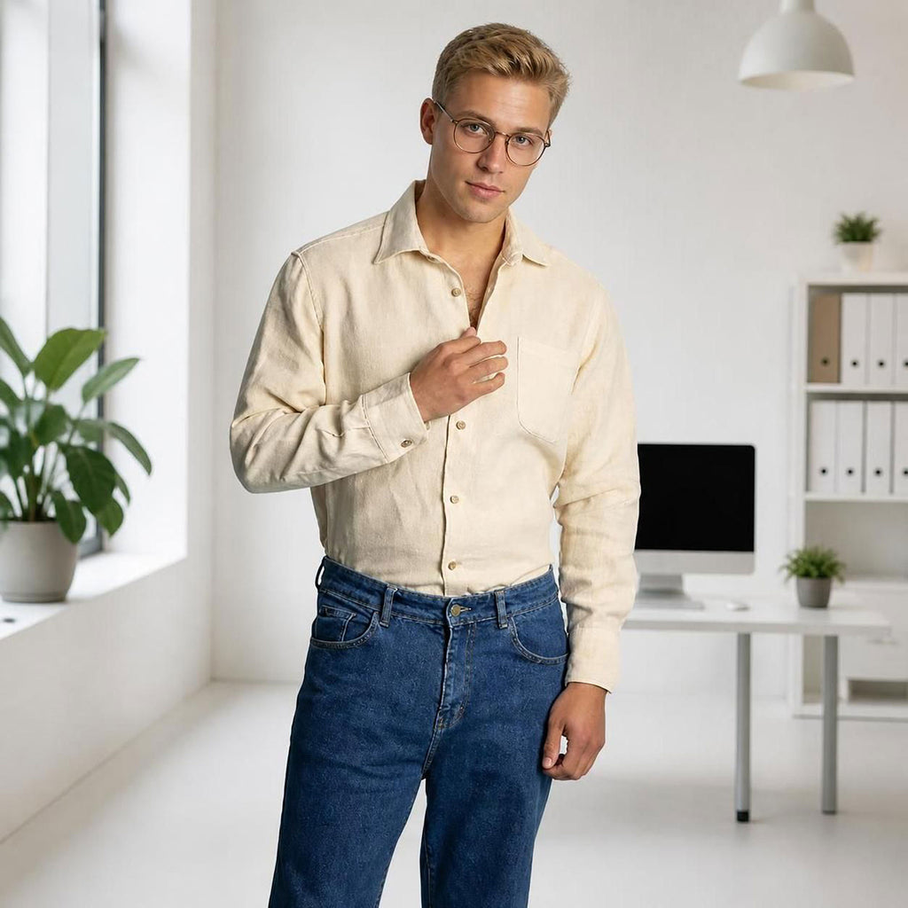 plastic-free 100% organic hemp dress shirt polyester-free