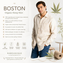 Load image into Gallery viewer, plastic-free 100% organic hemp dress shirt polyester-free