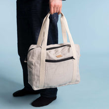 Load image into Gallery viewer, flax linen duffel bag