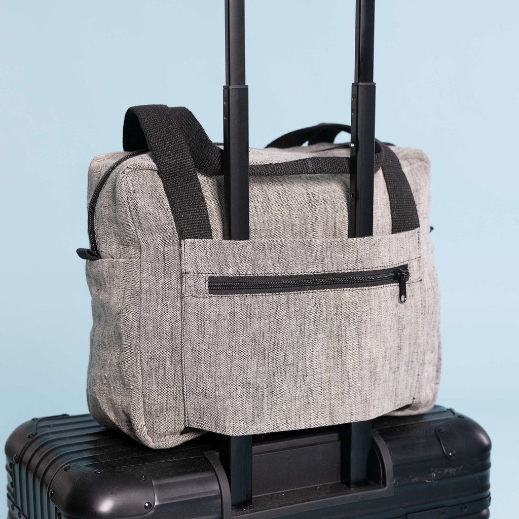 100% organic linen duffel bag