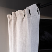 Load image into Gallery viewer, BOTTICELLI Organic Linen Blackout Curtain (With Organic Cotton Back) (Reversible, OC Thread, No PVC, No Vinyl, No Acrylic, No Polyester, No Plastic, No Synthetics Whatsoever) (Handmade Hemp Macrame Rings) (100% Biodegradable)