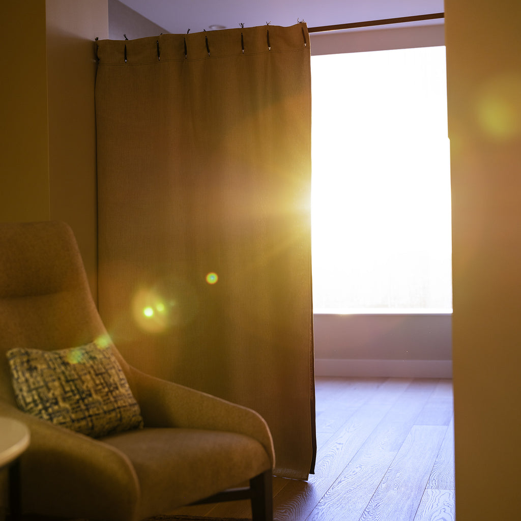 plastic-free organic linen blackout curtain