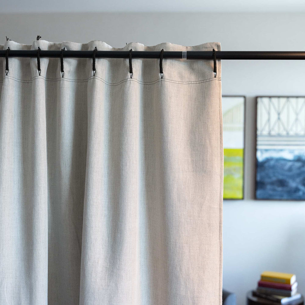 plastic-free linen blackout curtain