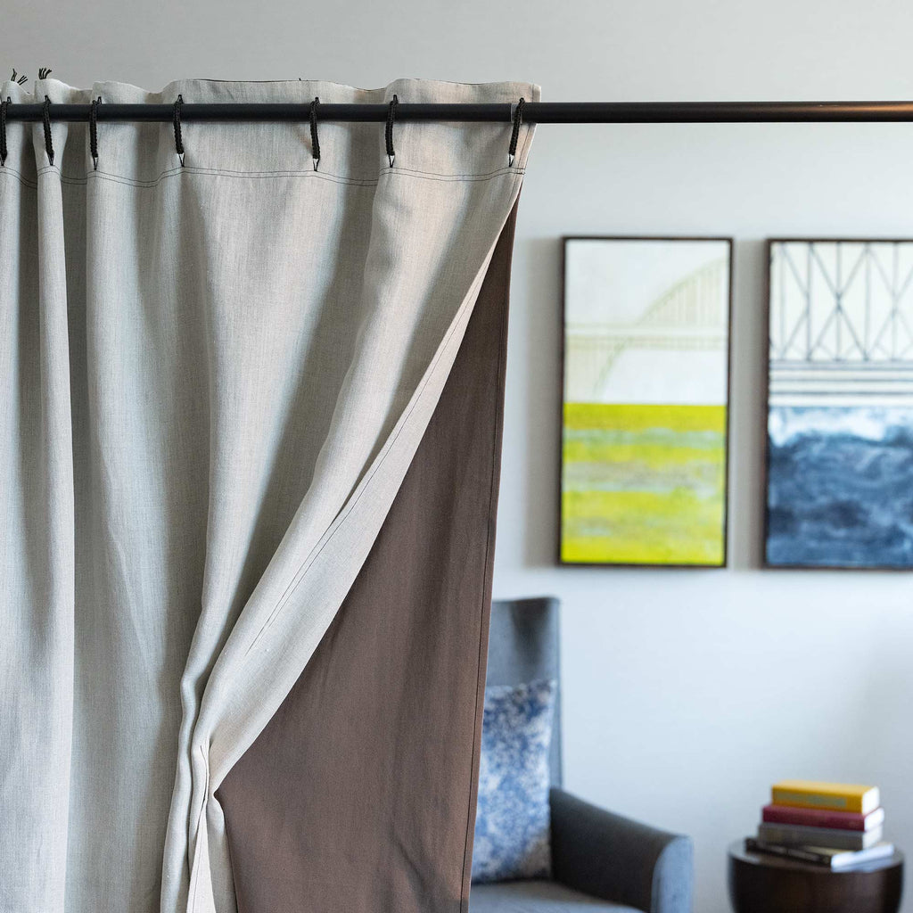 100% organic linen blackout curtain no polyester no PVC no plastic