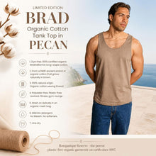 Load image into Gallery viewer, BRAD Limited Edition 100% Organic Cotton Muscle Tank Top Colorgrown Pecan (Dye-free, OC Thread, 100% Natural Origin &amp; Biodegradable)