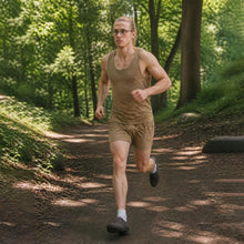 Load image into Gallery viewer, BRAD Limited Edition 100% Organic Cotton Muscle Tank Top Colorgrown Pecan (Dye-free, OC Thread, 100% Natural Origin &amp; Biodegradable)