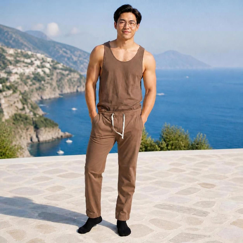 100% organic cotton tank top in brown dye-free