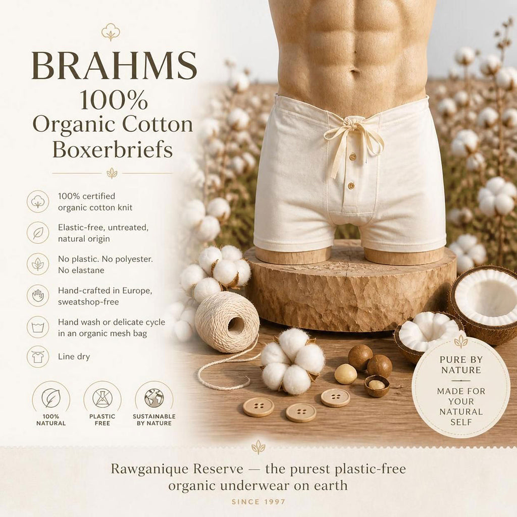 elastic-free 100% certified organic cotton boxer briefs