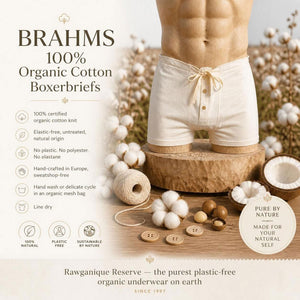 elastic-free 100% certified organic cotton boxer briefs