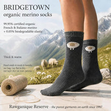 Load image into Gallery viewer, elastic-free 100% organic merino wool socks warm and thick plastic-free polyester-free