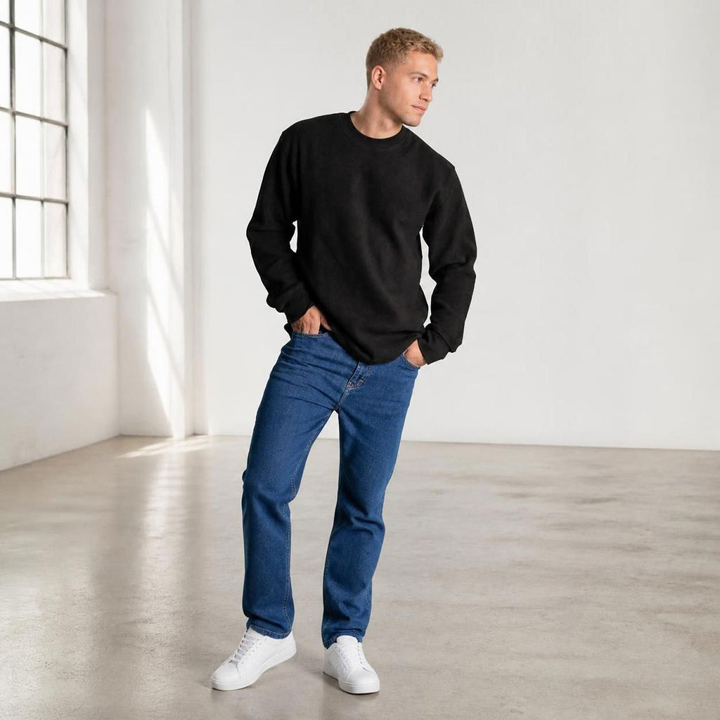BUFFALO 100% Organic Cotton Fleece Sweatshirt (Latex-Free) (99.9-100% Biodegradable)