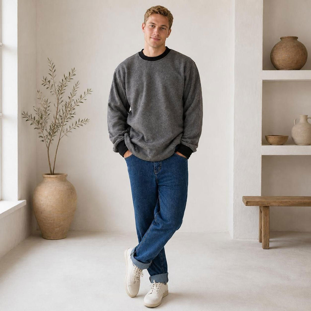 organic cotton fleece sweatshirt plastic-free polyester-free