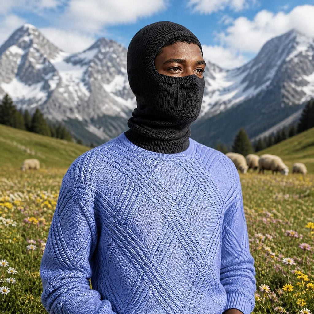 plastic-free 100% certified organic merino wool balaclava warm