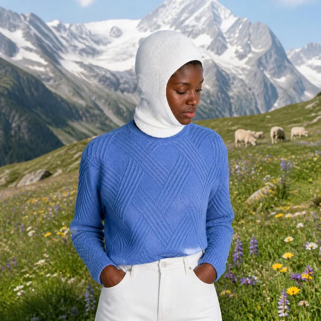 plastic-free 100% certified organic merino wool balaclava polyester-free