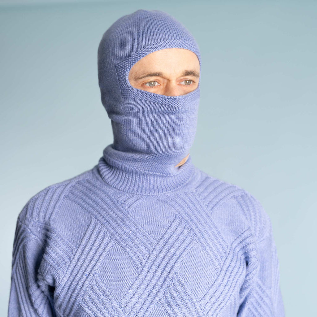 100% biodegradable organic merino wool balaclava head mask