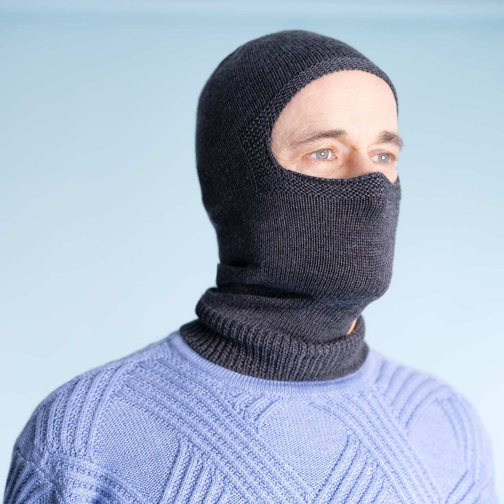 100% biodegradable organic merino wool balaclava