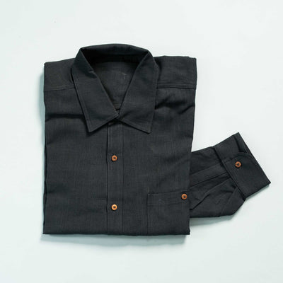 CHANCE 100% Organic Hemp Long-Sleeve Oxford Shirt (No Pocket; Plastic-Free Nut Buttons) (Closeout - Final Sale) (99.9% Biodegradable)