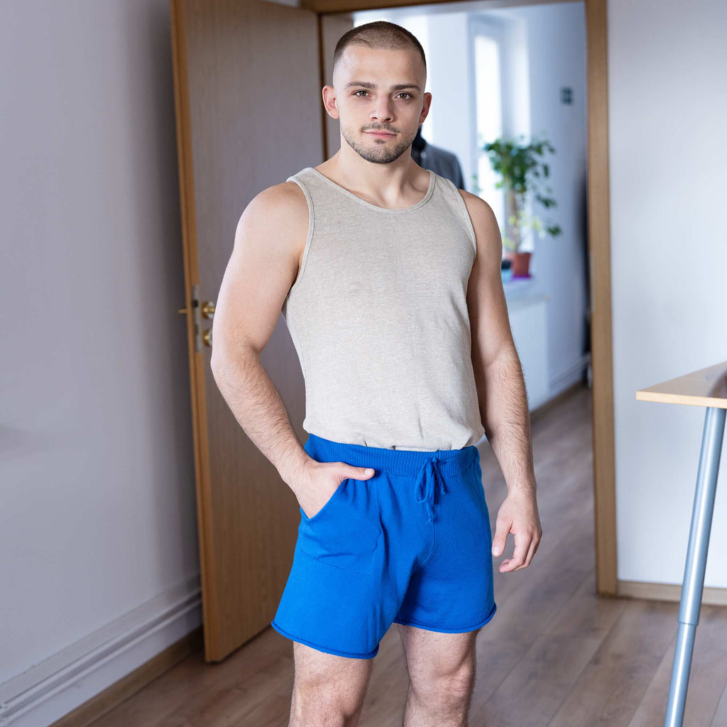 plastic-free 100% certified organic merino gym shorts