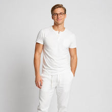 Load image into Gallery viewer, 100% certified organic cotton henley t-shirt plastic-free