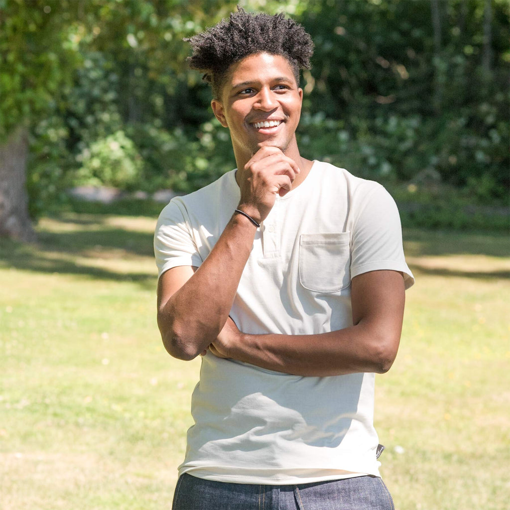 organic cotton henley pocket t-shirt