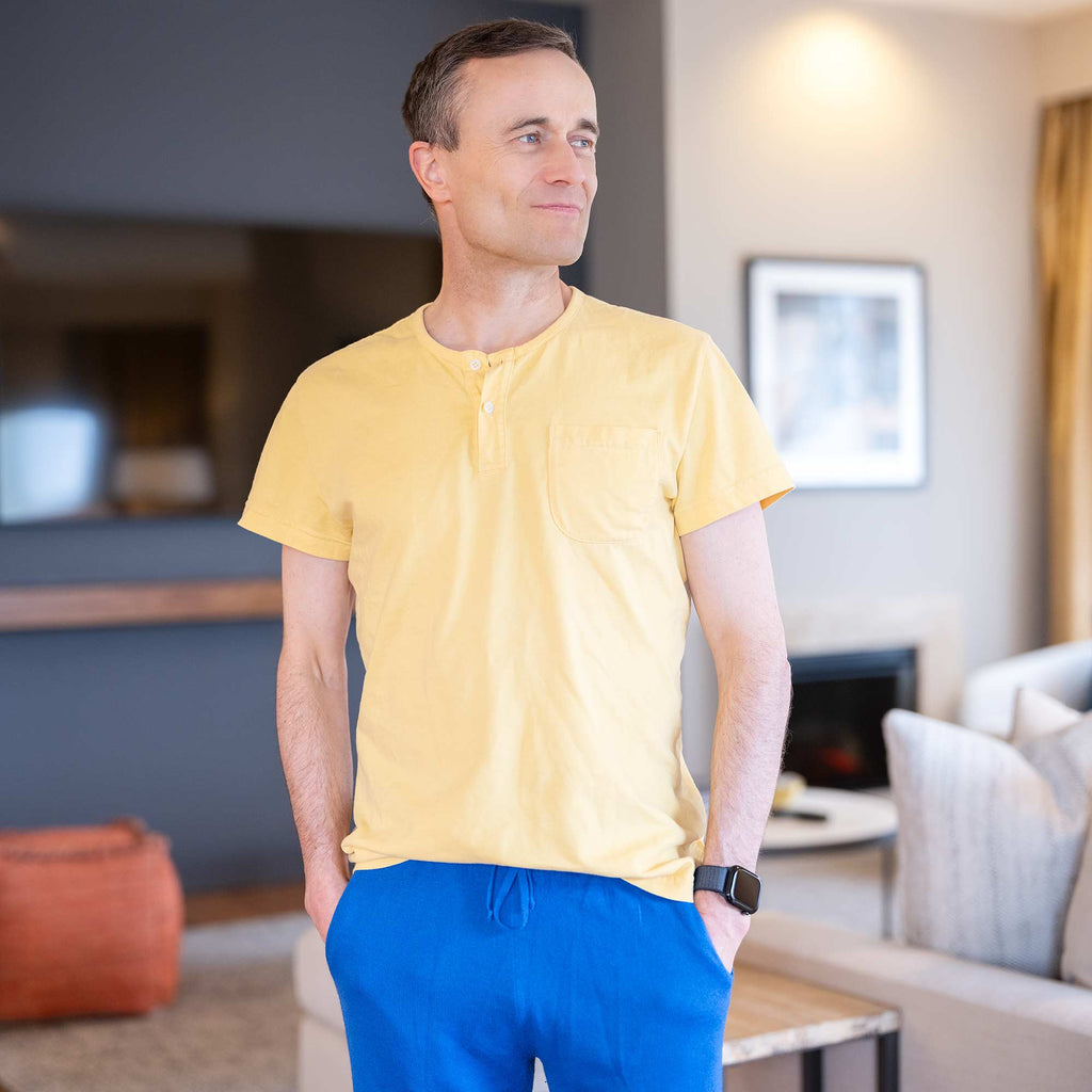100% organic cotton henley pocket t-shirt