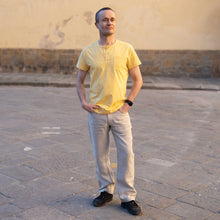 Load image into Gallery viewer, organic cotton henley button pocket t-shirt