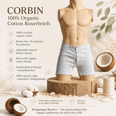 plastic-free 100% organic cotton underwear for men