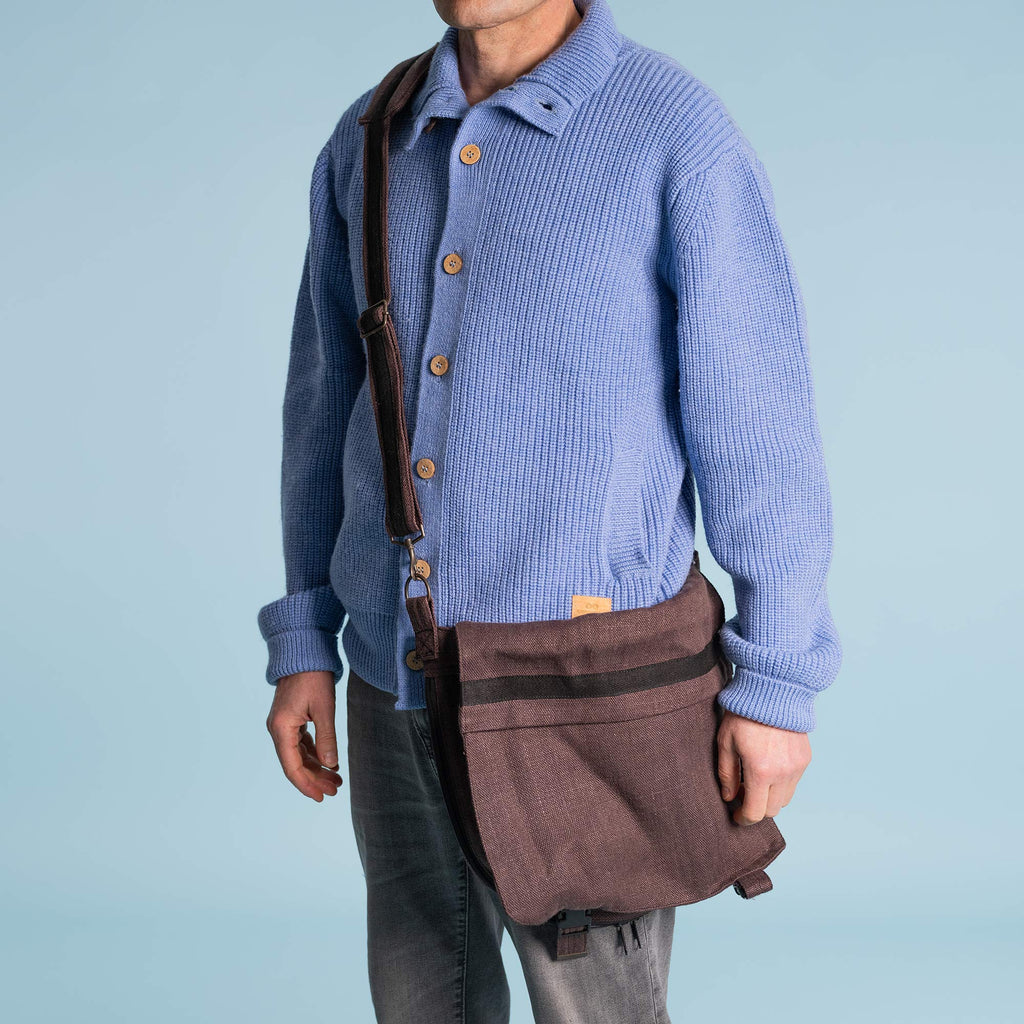 organic hemp courier book bag