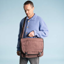 Load image into Gallery viewer, EVANSTON Deluxe Organic Hemp Messenger Courier Bag (With Handle &amp; Shoulder Strap) (Closeout) (Final Sale)