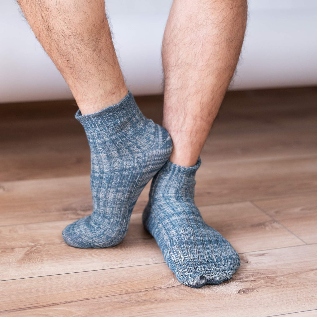 elastic-free organic linen wool anklets