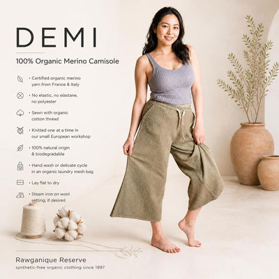 certified organic merino wool camisole tank top plastic-free