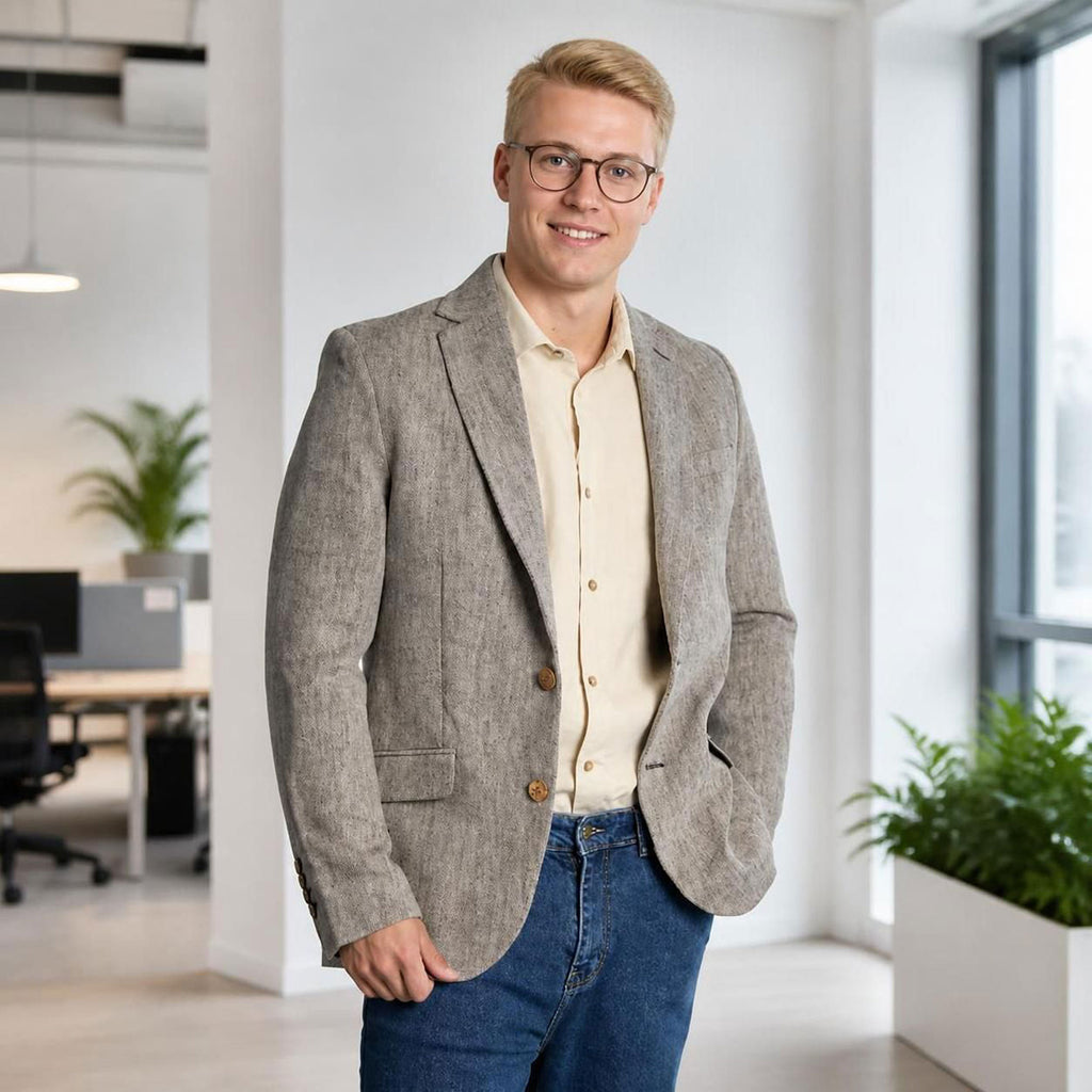 plastic-free hemp blazer jacket